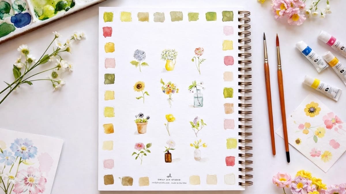 This Emily Lex Studio Flowers Watercolor Workbook Makes Watercolor Feel Simple