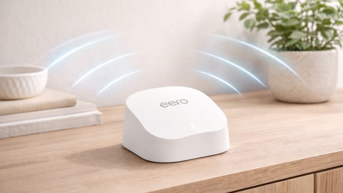 Amazon eero 6 Mesh WiFi add-on extender boosting home Wi-Fi coverage
