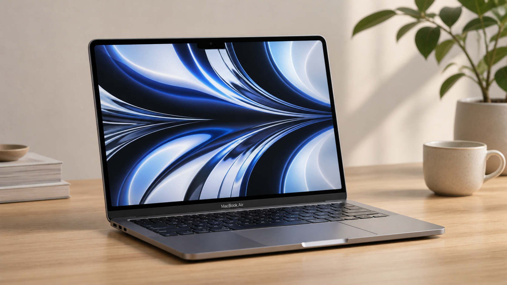 MacBook Air M-series laptop displaying screen with trade-in value information