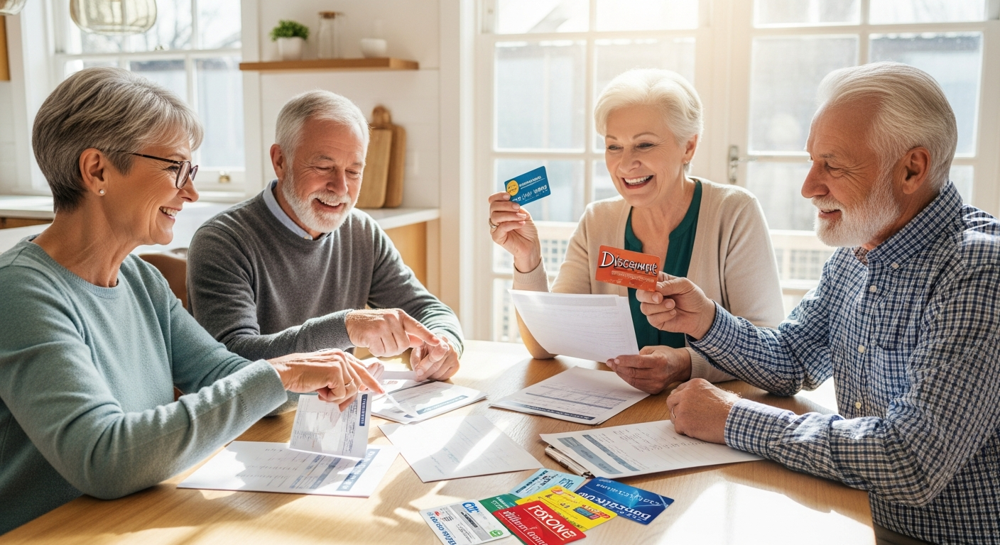 AARP membership card and benefits guide showing discounts and savings opportunities