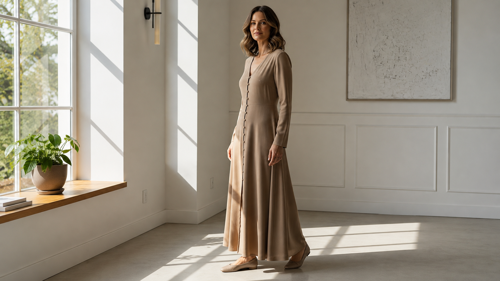 Style the Ulla Popken Button Front Maxi Dress