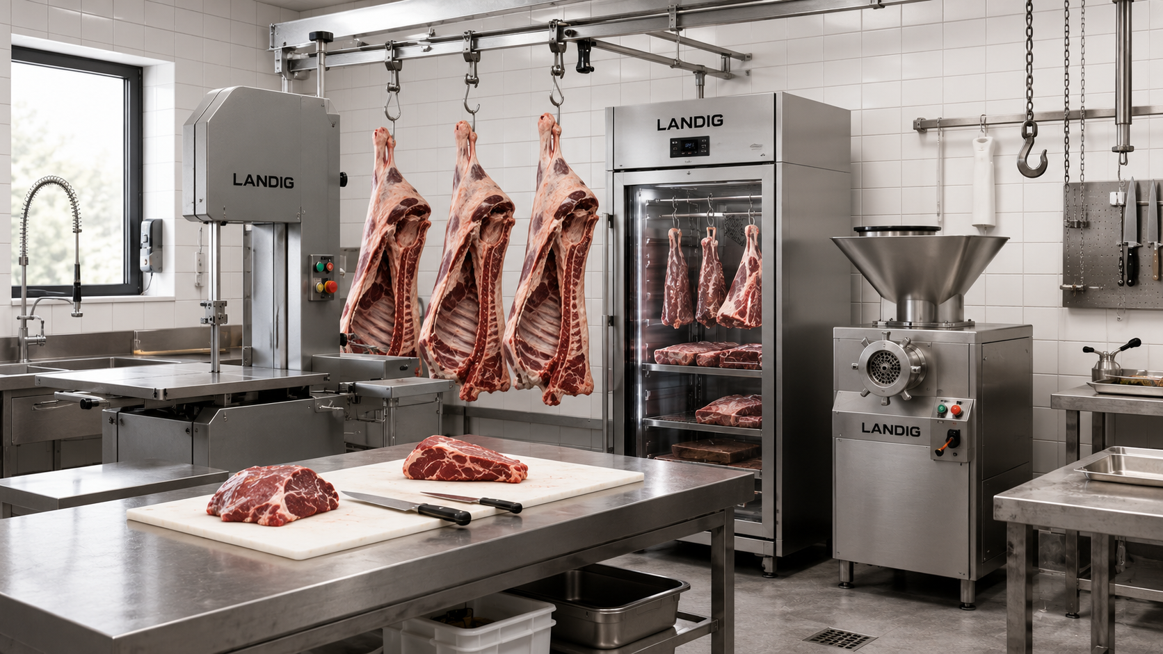 Landig butchering room equipment