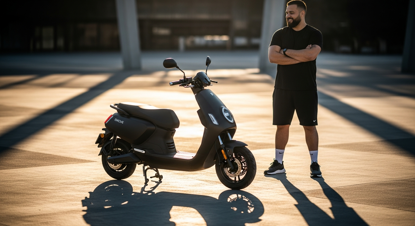 EMOVE Cruiser V2 electric scooter designed for heavy riders with suspension system