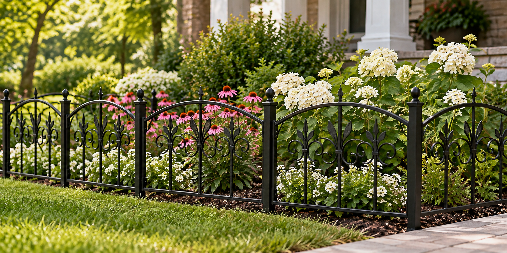 Paloma Decorative Garden Fence with decorative wooden panels creating an attractive outdoor garden boundary.
