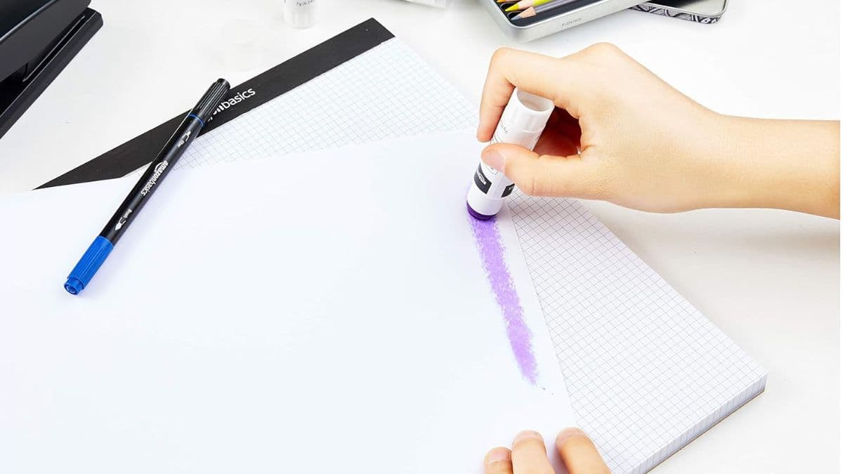 Amazon Basics Purple Washable School Glue Sticks,