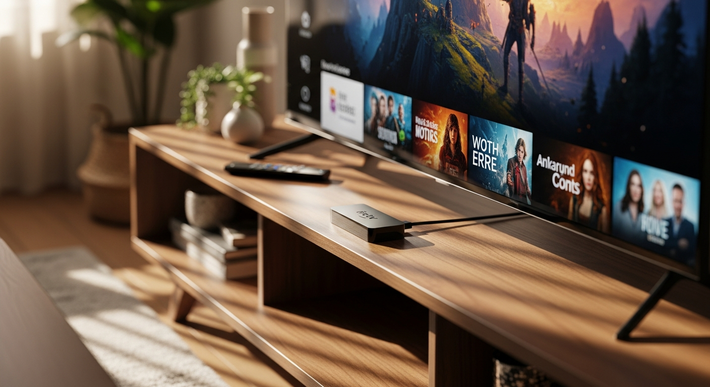 Amazon Fire TV Stick 4K streaming device displayed with remote control and HDMI cable