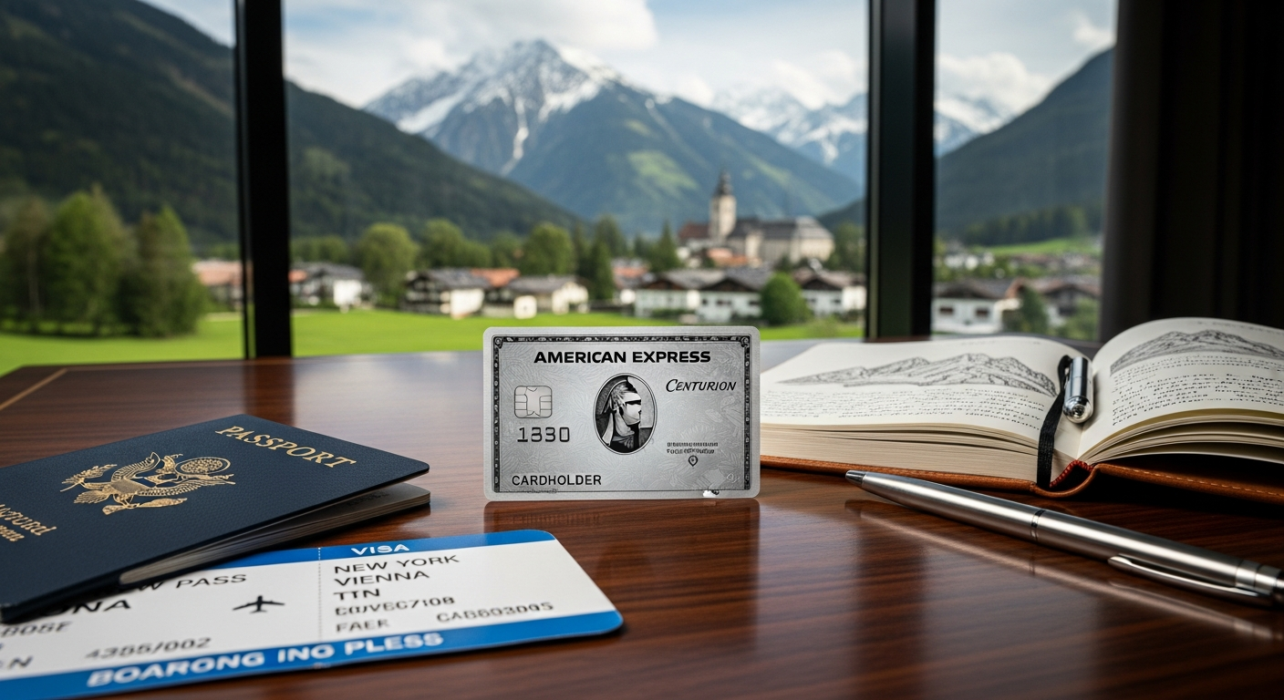 American Express Platinum metal credit card with luxury travel benefits and airport lounge access