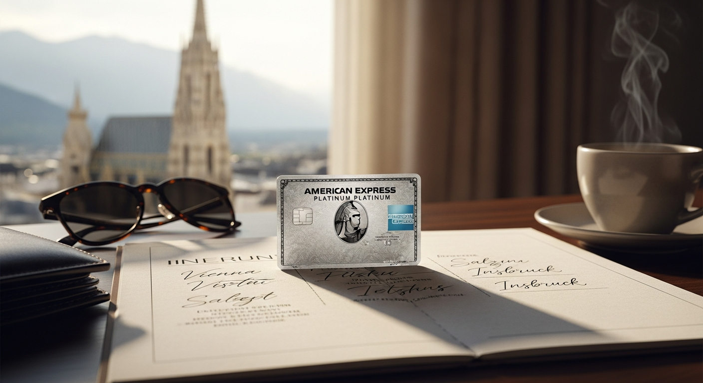 American Express Platinum Card Austria metal card with airport lounge and luxury travel benefits