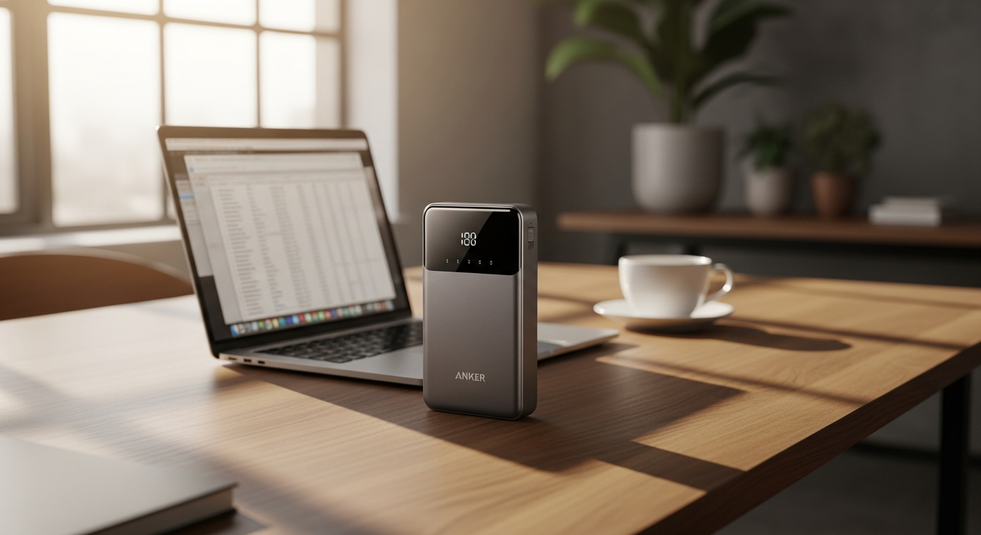 Anker Prime Power Bank 26K 300W with three charging ports and soda-can-sized design for professionals