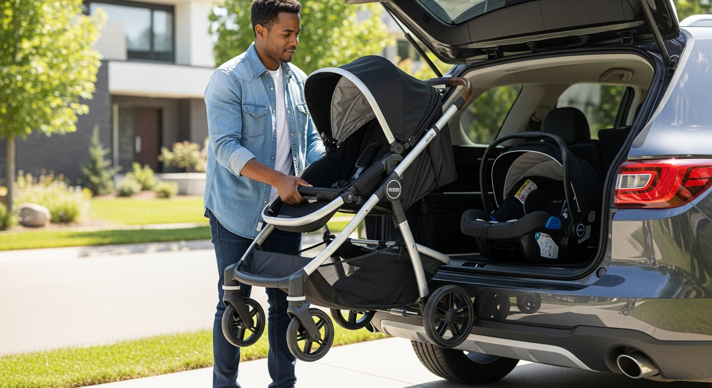 Baby Trend EZ Ride PLUS Travel System stroller and infant car seat displayed together