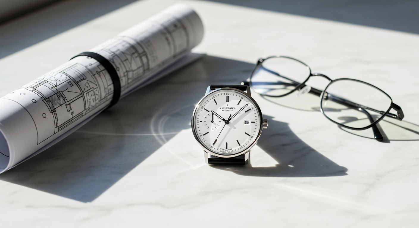 Junghans Max Bill Automatic minimalist watch with clean dial and thin hands on wrist