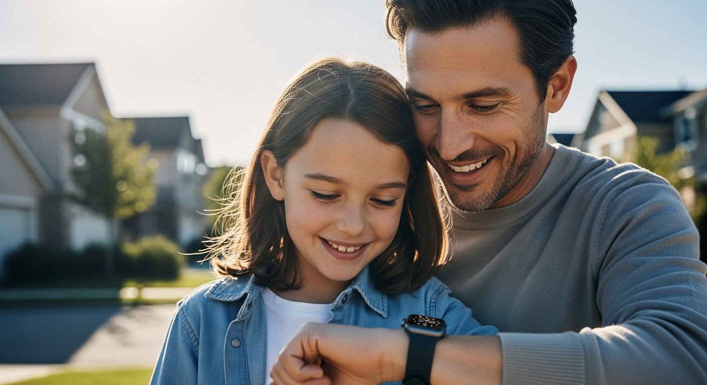 BetterRoaming Apple Watch Cellular Plan displayed on a child's wrist showing connectivity features