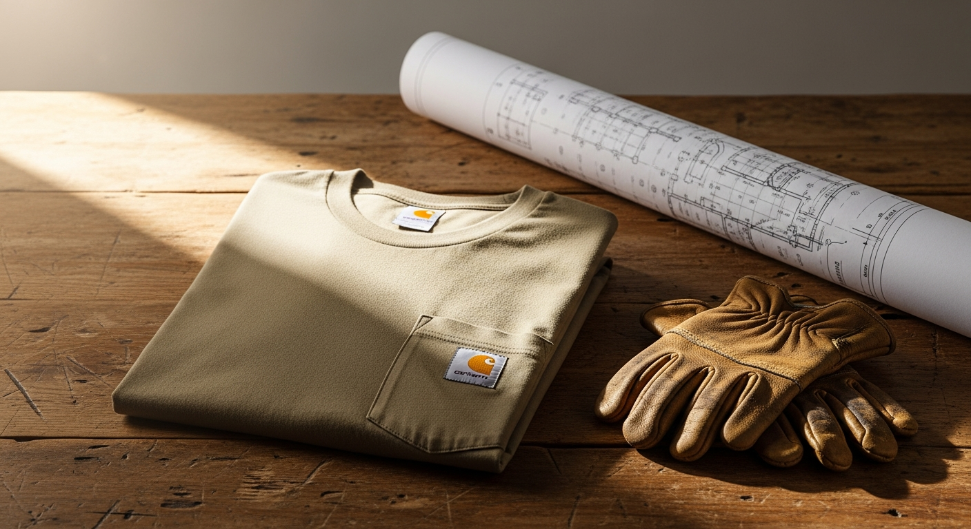 Carhartt K87 Loose Fit Heavyweight Pocket T-Shirt in classic navy blue displayed on a neutral background
