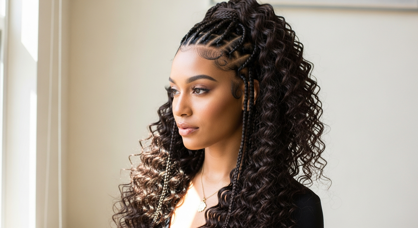 Eayon Deep Wave Human Hair Crochet Braids displayed in deep wave texture showing virgin human hair quality and natural appearance
