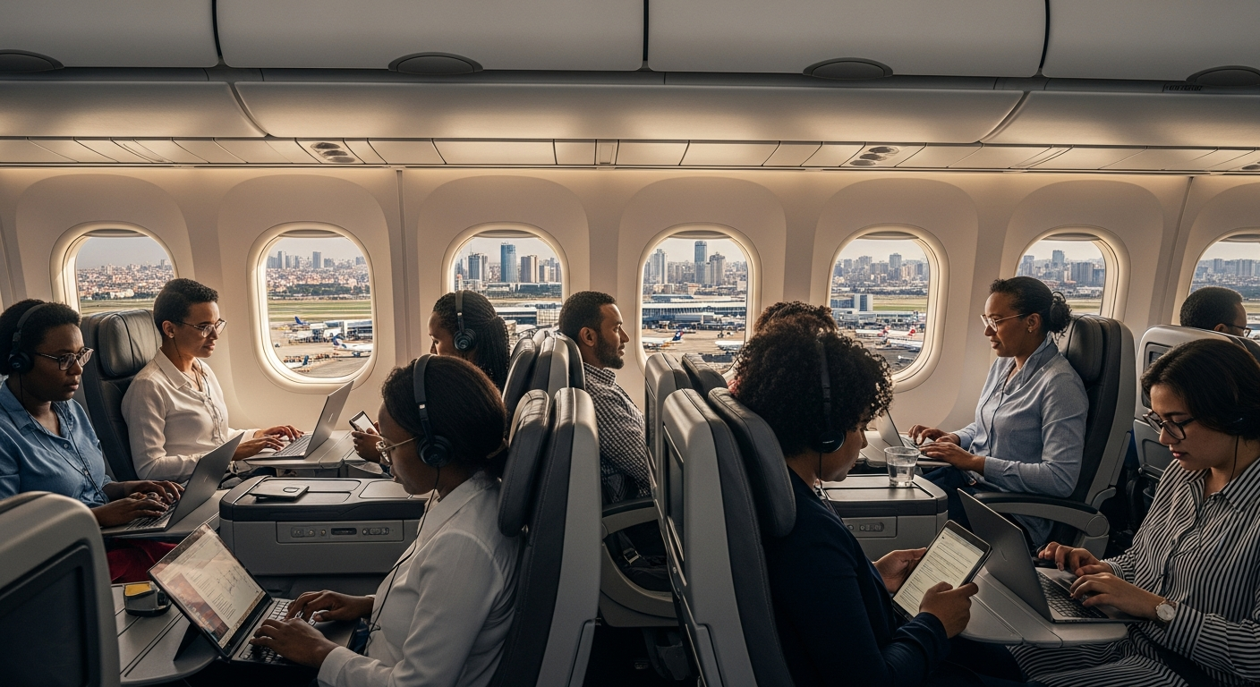 Ethiopian Airlines Addis Ababa hub connecting Africa to the world with modern Boeing 787 and Airbus A350 aircraft