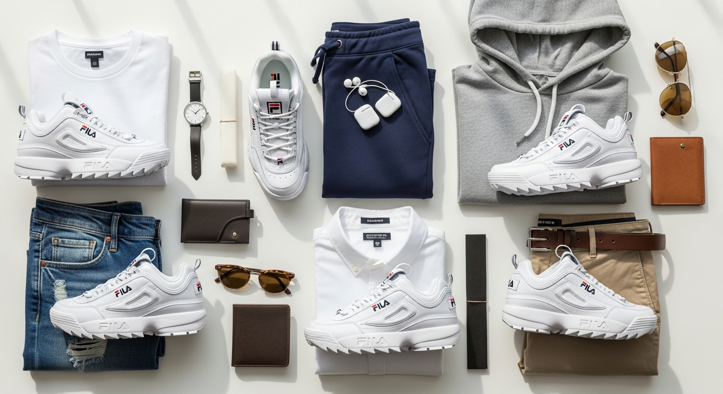 Fila Disruptor II chunky sneaker displayed on white background showing iconic silhouette