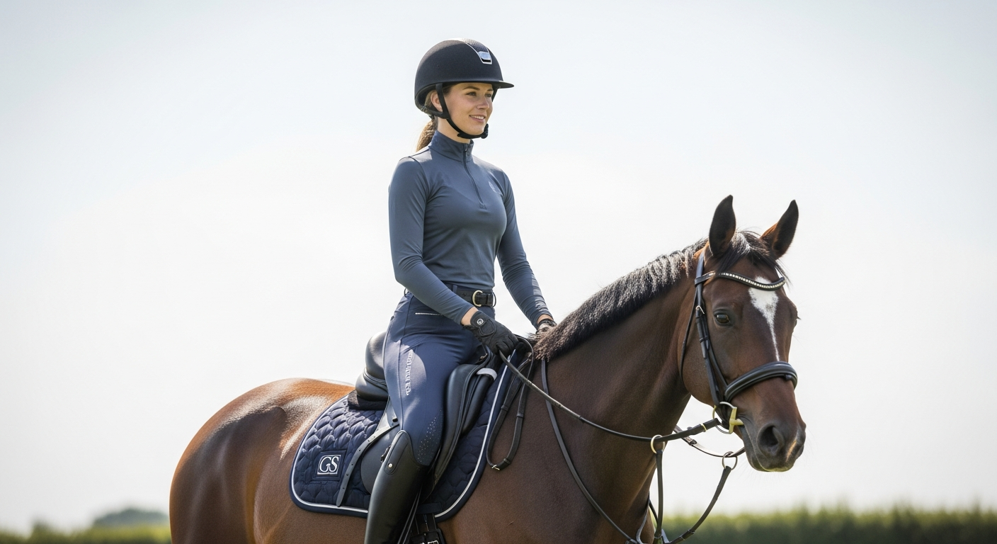 GS Equestrian Becca Full Seat Riding Tights with silicone grip technology for stable saddle performance