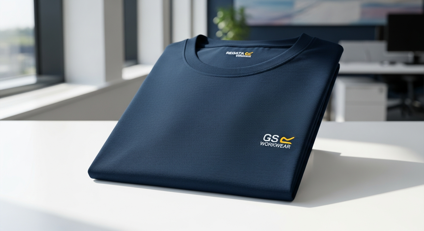 Professional team wearing branded Regatta Pro Soft Touch Cotton T-Shirts in corporate uniform setting