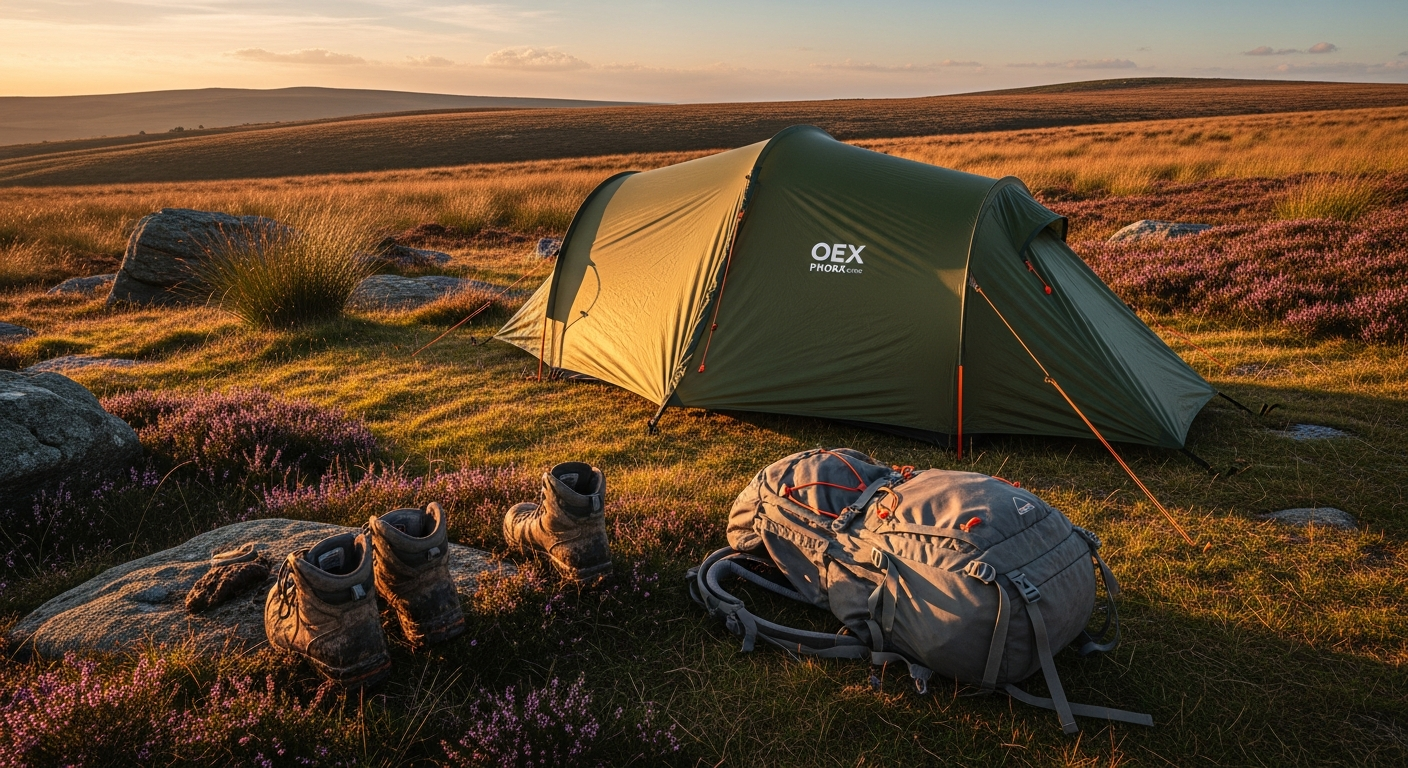 OEX Phoxx 2 V2 backpacking tent pitched in natural outdoor camping environment