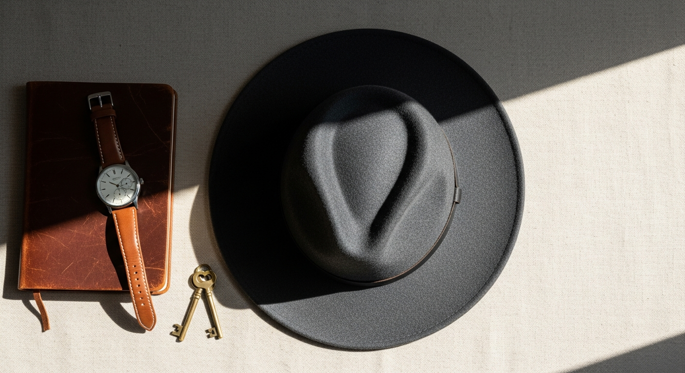 Stetson Classic Wool Felt Fedora hat in black displayed on a hat stand