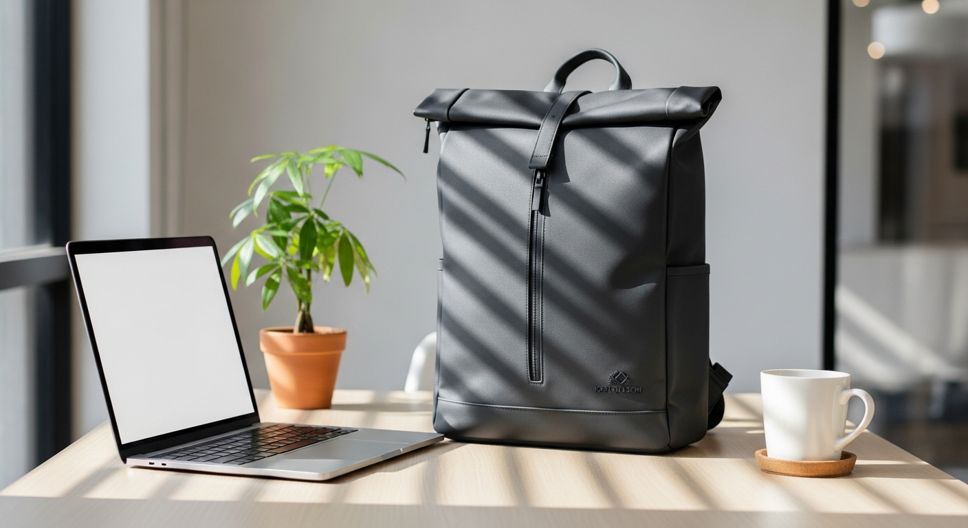 Kapten and Son Bali Backpack in Walnut color displayed from front angle showing minimalist design