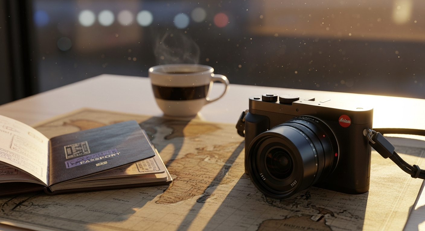 Leica Q3 premium compact camera with tilting touchscreen and 28mm Summilux lens displayed on professional surface