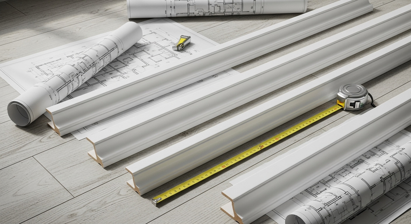 Classic white MDF skirting boards with Hamburger Profile installed along wall-to-floor junction in modern home interior