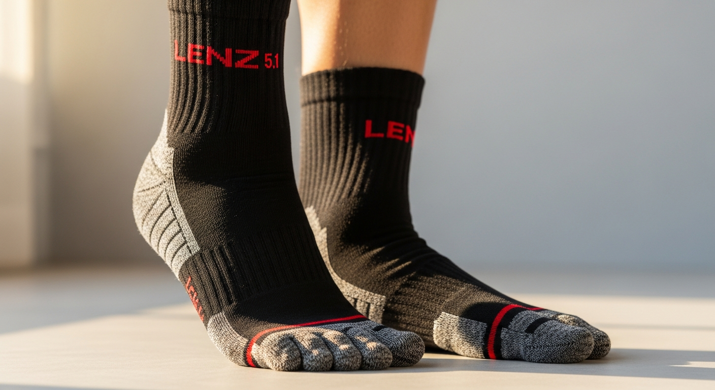 Lenz Heat Sock 5.1 Toe Cap with patented heating technology for Raynaud's Syndrome relief