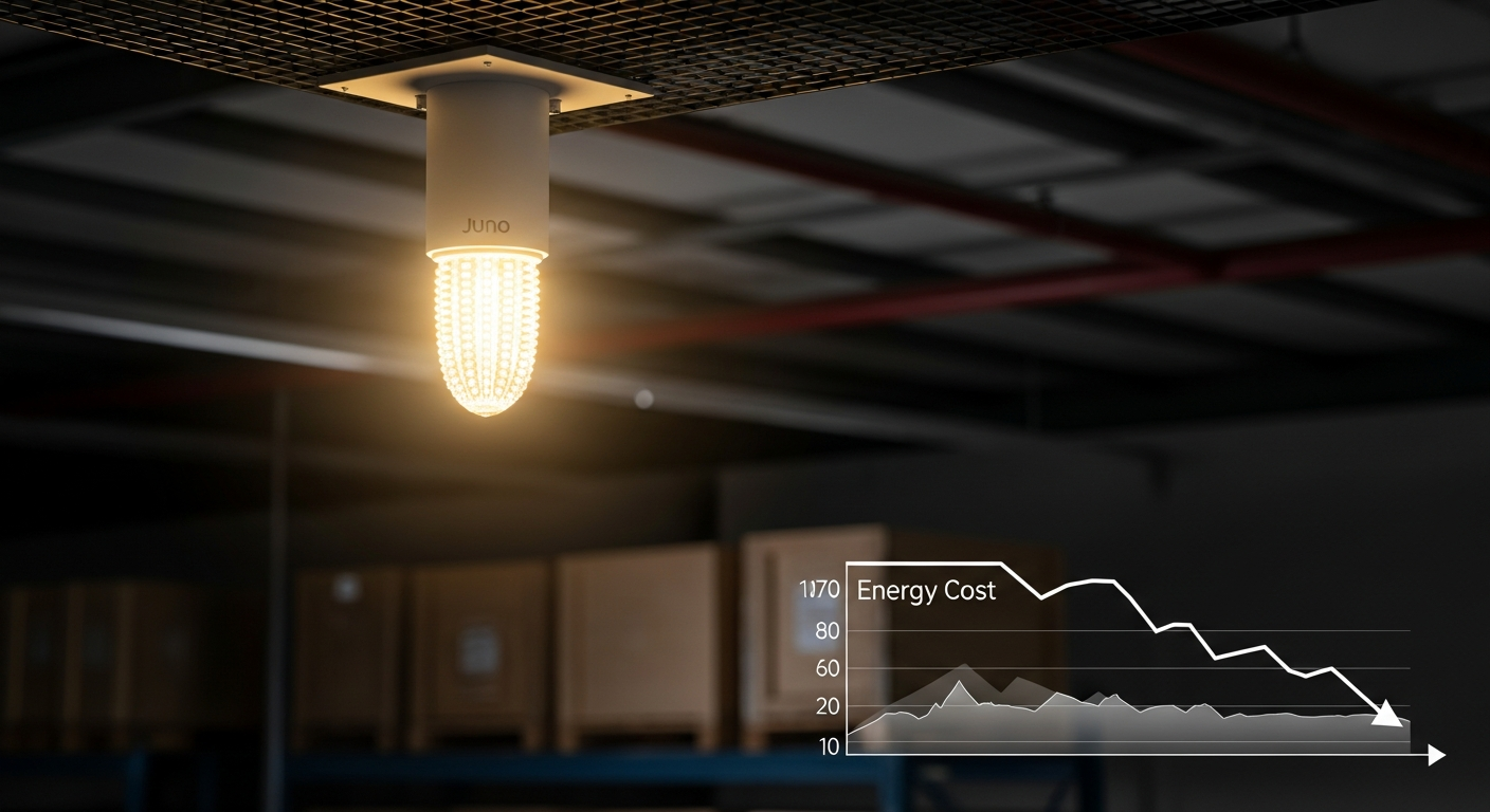Juno LED E27 4000K Corn Lamp industrial lighting solution for warehouses and commercial spaces