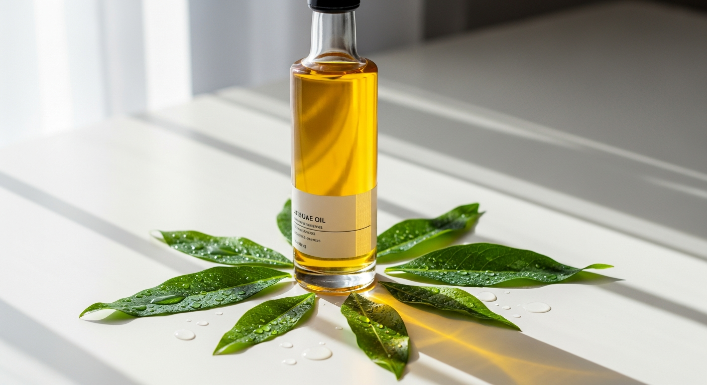 NatuRise Omega 3 Algenöl Flüssig liquid algae oil supplement in Miron violet glass bottle with bamboo lid