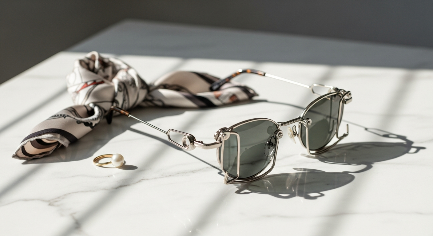 Miu Miu MU 52YS oval metal sunglasses with deconstructed design and pale gold frame finish