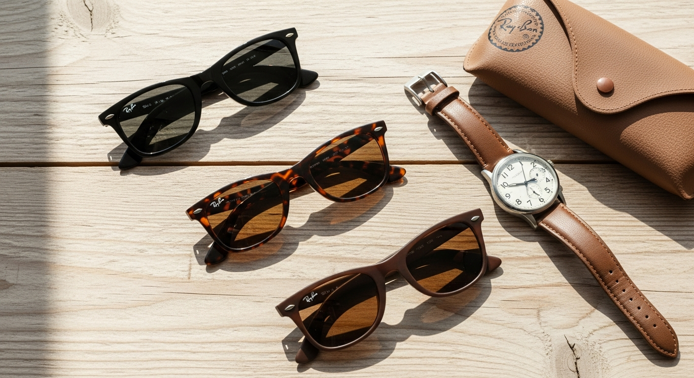 Ray-Ban Original Wayfarer RB2140 sunglasses in classic black acetate frame displayed on white background