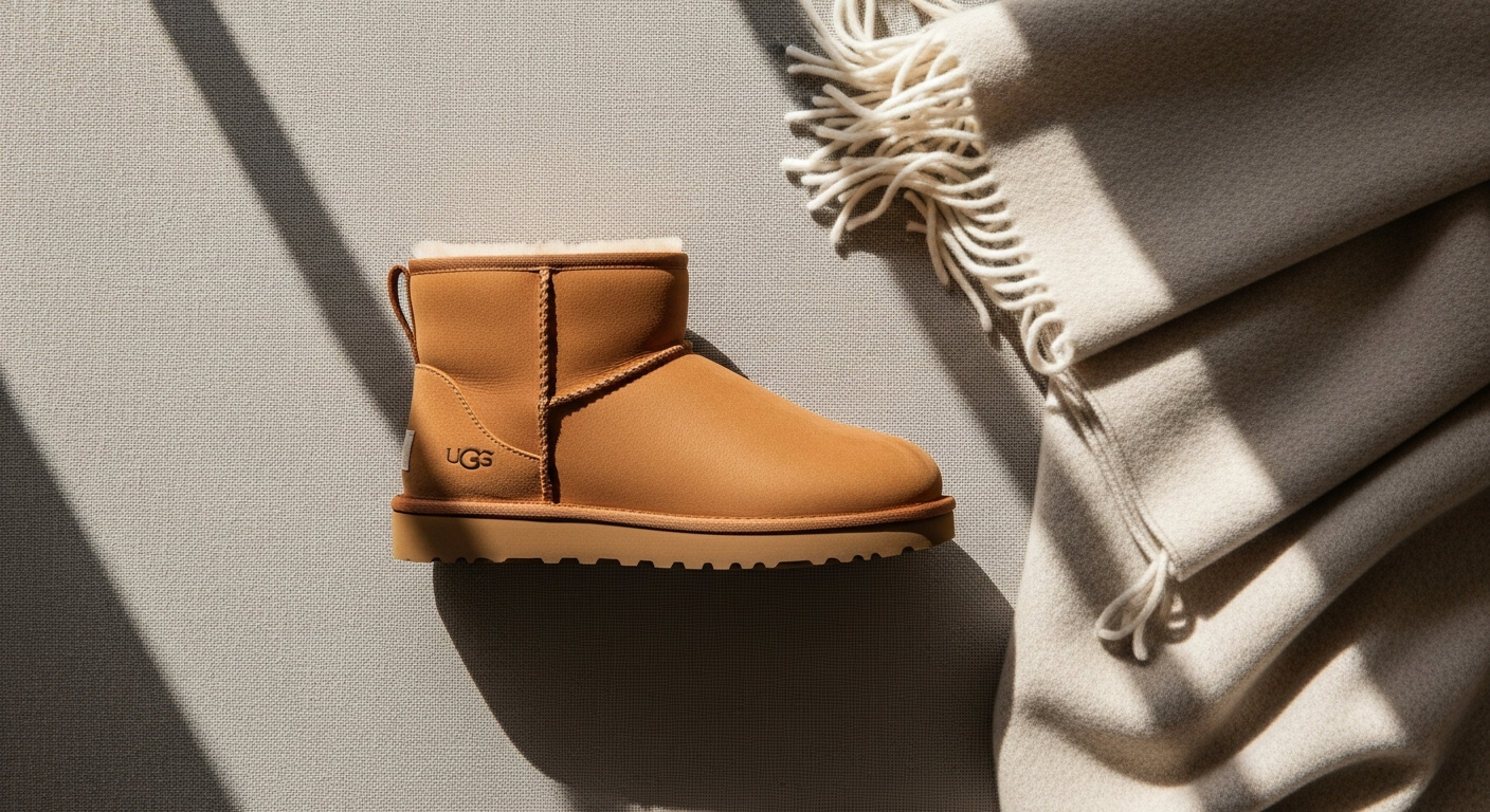 Ugg Classic Mini Boot in chestnut color displayed on white background