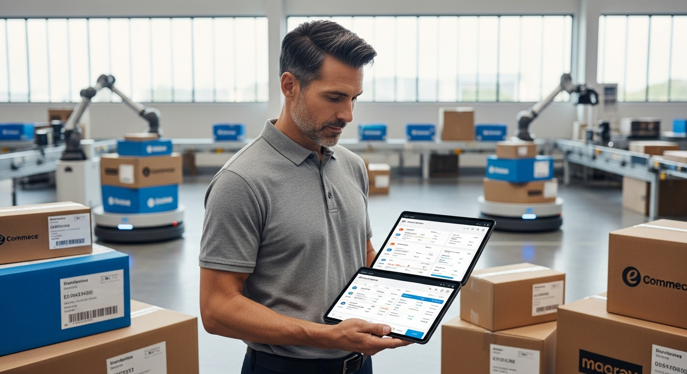 Global multi-carrier parcel booking platform dashboard showing shipping rates and carrier options for e-commerce logistics