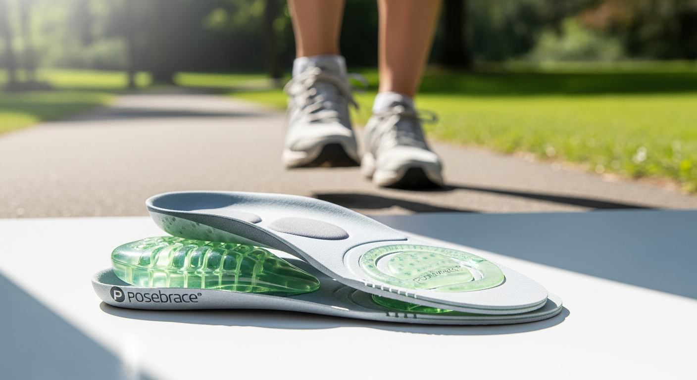 Posebrace heel spur gel insoles with anatomical design for foot pain relief