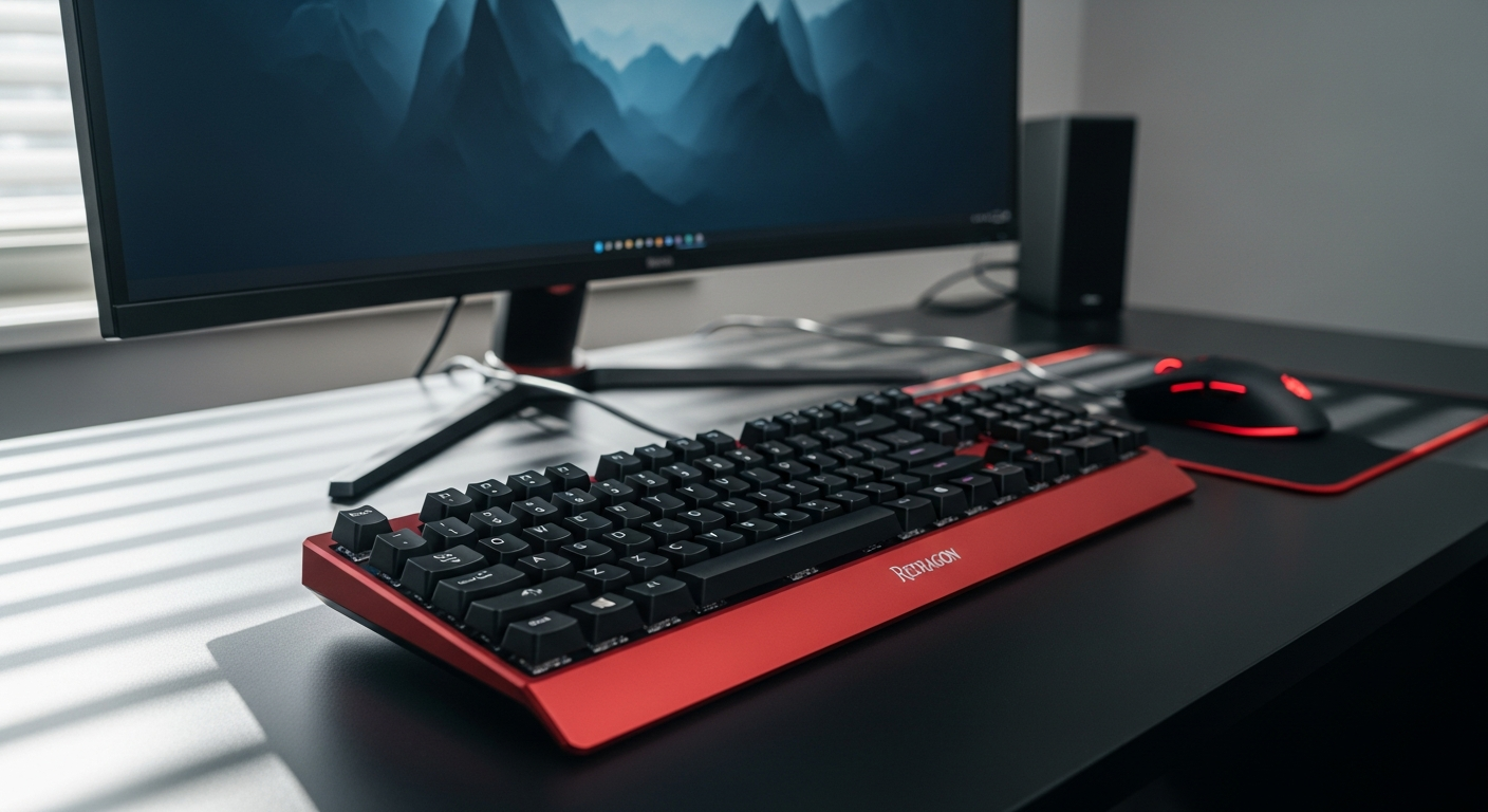 Redragon K552 Kumara mechanical gaming keyboard with RGB backlighting and compact TKL layout design