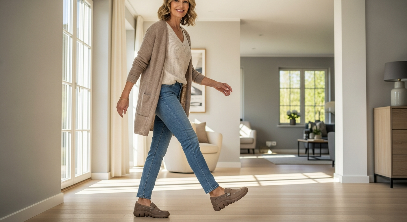 Rieker Antistress comfort shoes displayed showing shock-absorbing sole technology and spacious design