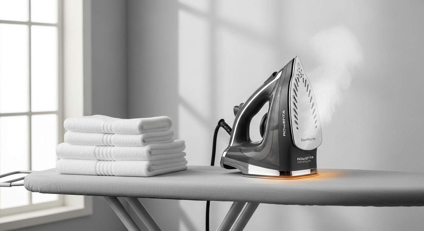 Rowenta SteamForce Pro Iron with steam output display and precision soleplate design