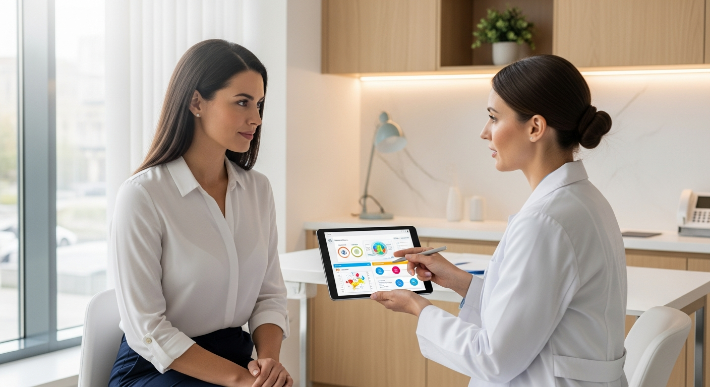SheMed GLP-1 weight loss programme interface showing medication, app tracking, and clinical support for women