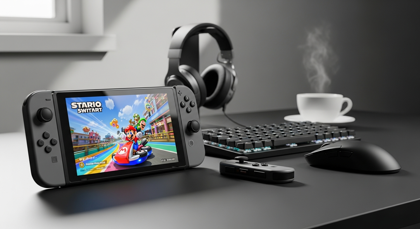 Nintendo Switch 2 console with Mario Kart World game bundle displayed prominently