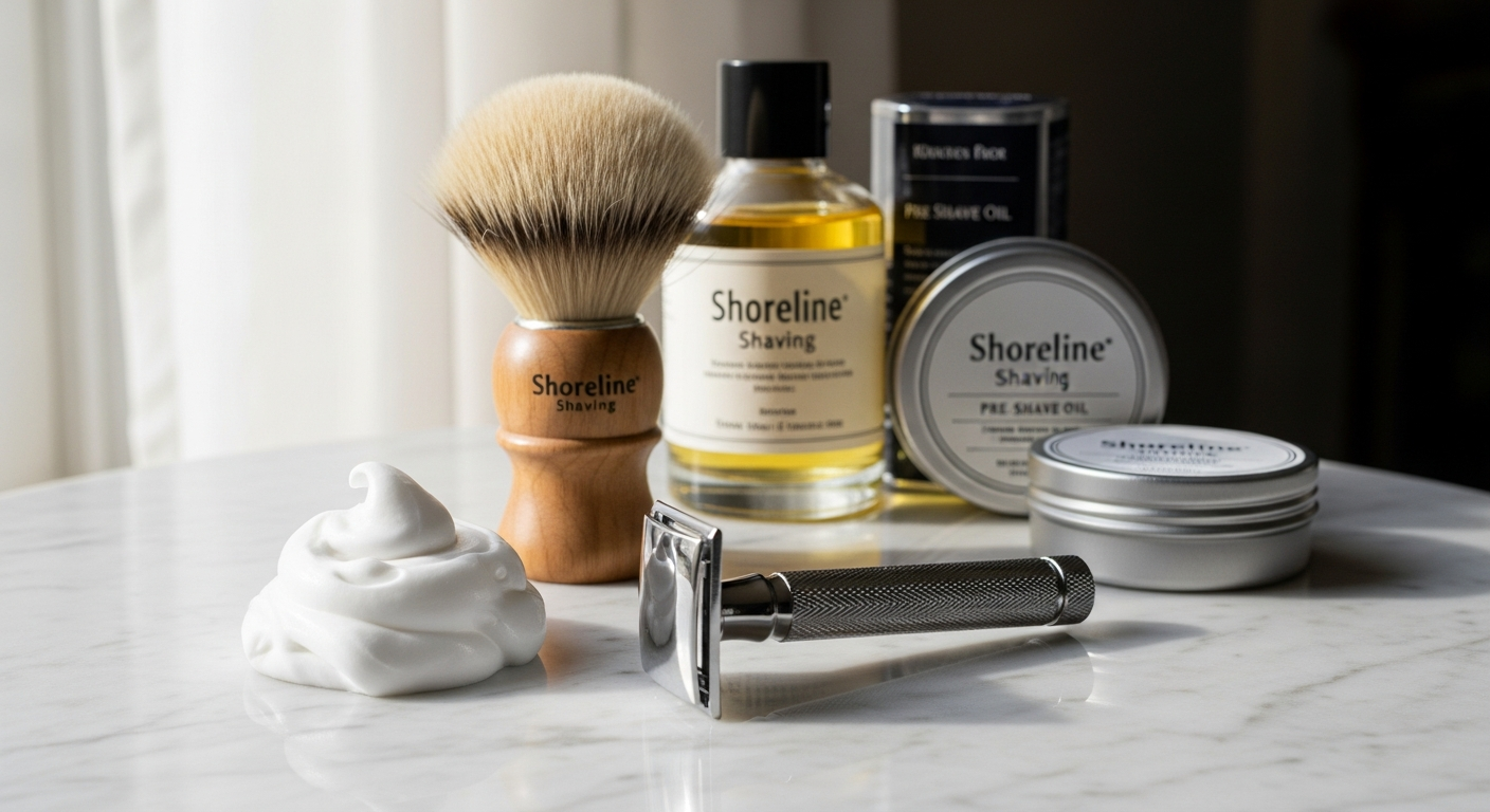 Shoreline Shaving Reusable Safety Razor with precision blade and ergonomic handle for sustainable grooming