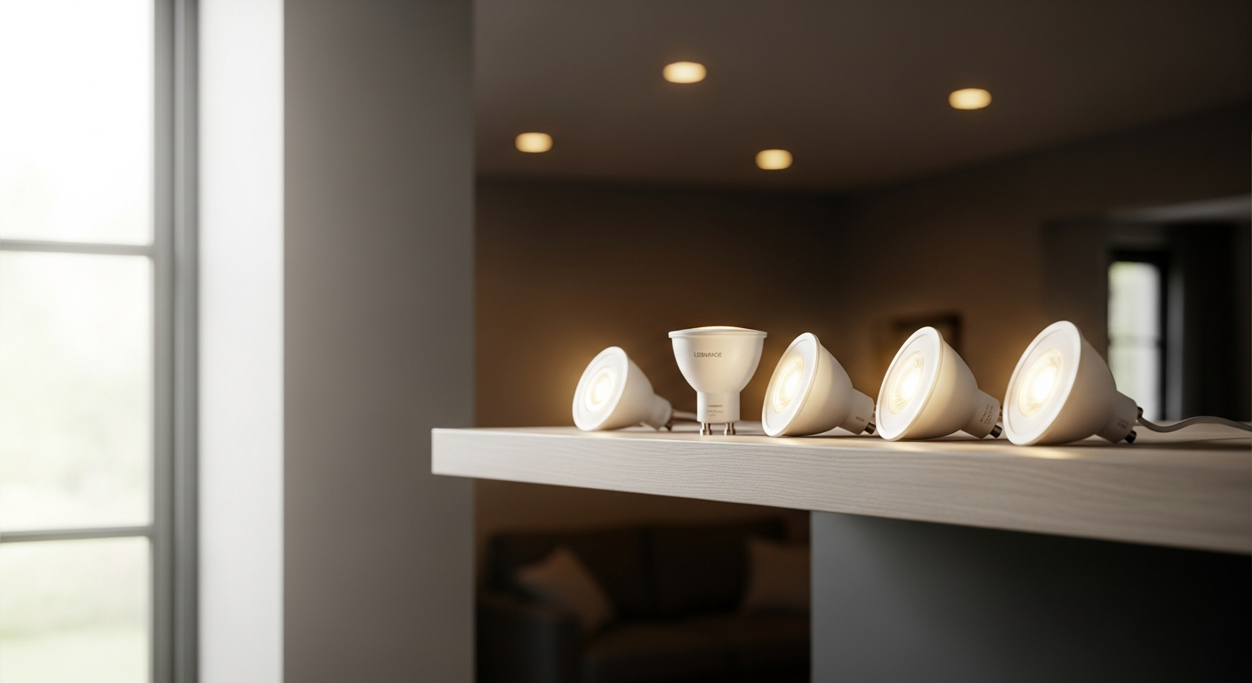 Ledvance GU10 Dimmable Warm White LED Spotlight 5-Pack bulbs in clear finish with GU10 base