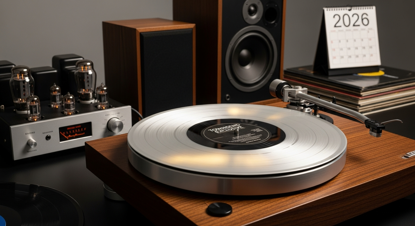 Exclusive vinyl record collection with numbered pressings and artist signatures displayed on shelf
