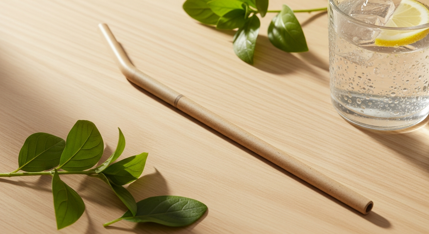 Sustainable reusable organic straw made from renewable resources for eco-conscious businesses