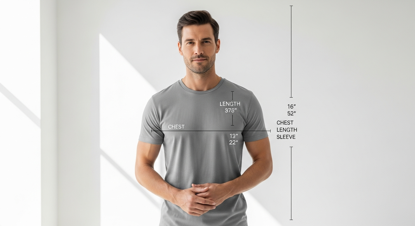 Man wearing True Classic Tees crew neck t-shirt demonstrating proper fit and sizing