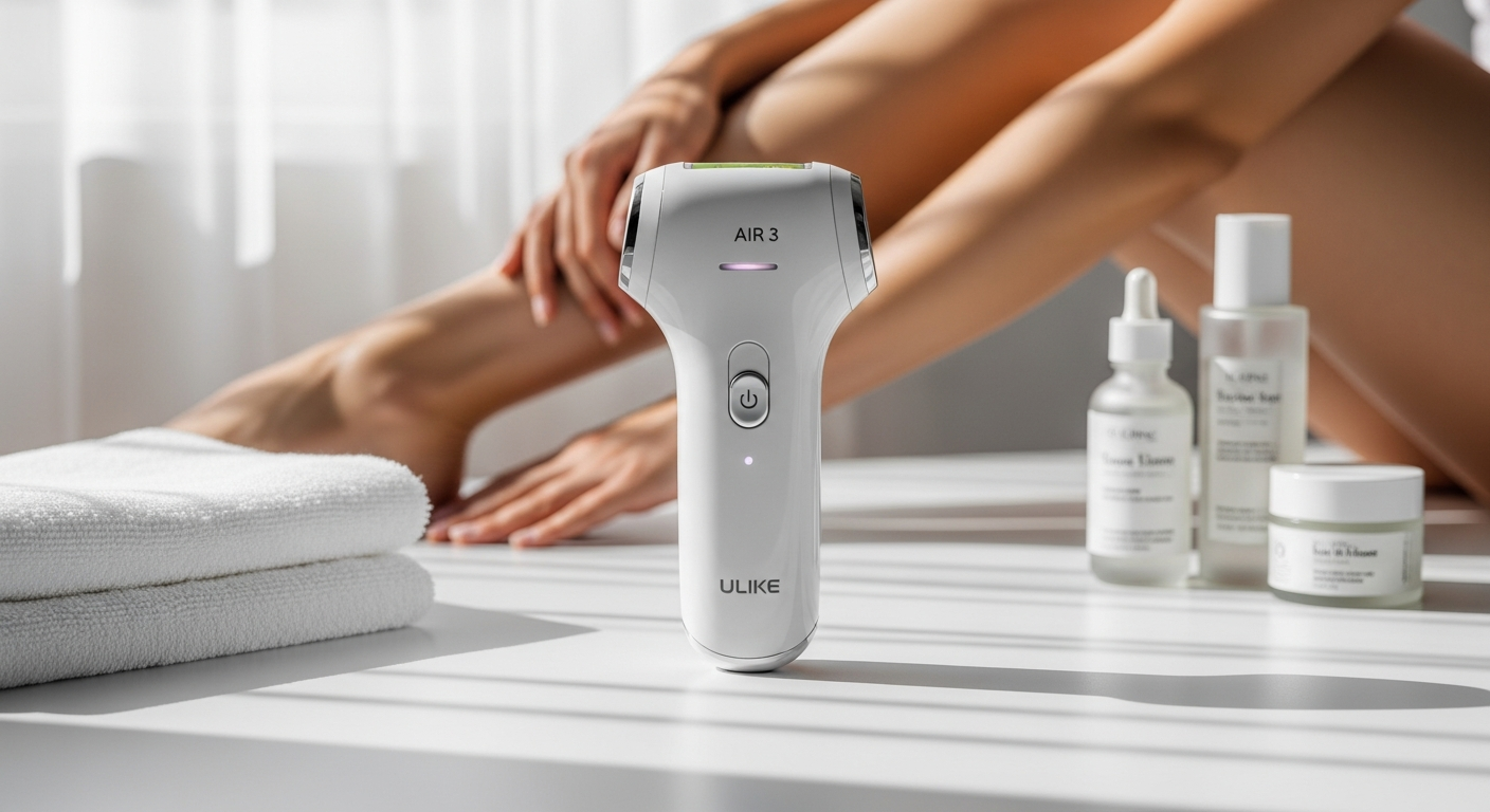 Ulike Air 3 IPL hair removal handset with sapphire ice-cooling technology displayed on white background