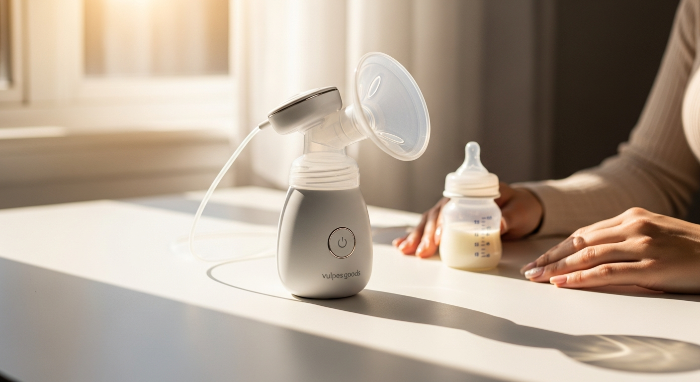 Vulpes Goods Elite Wireless Breast Pump with heat compression technology displayed on white background