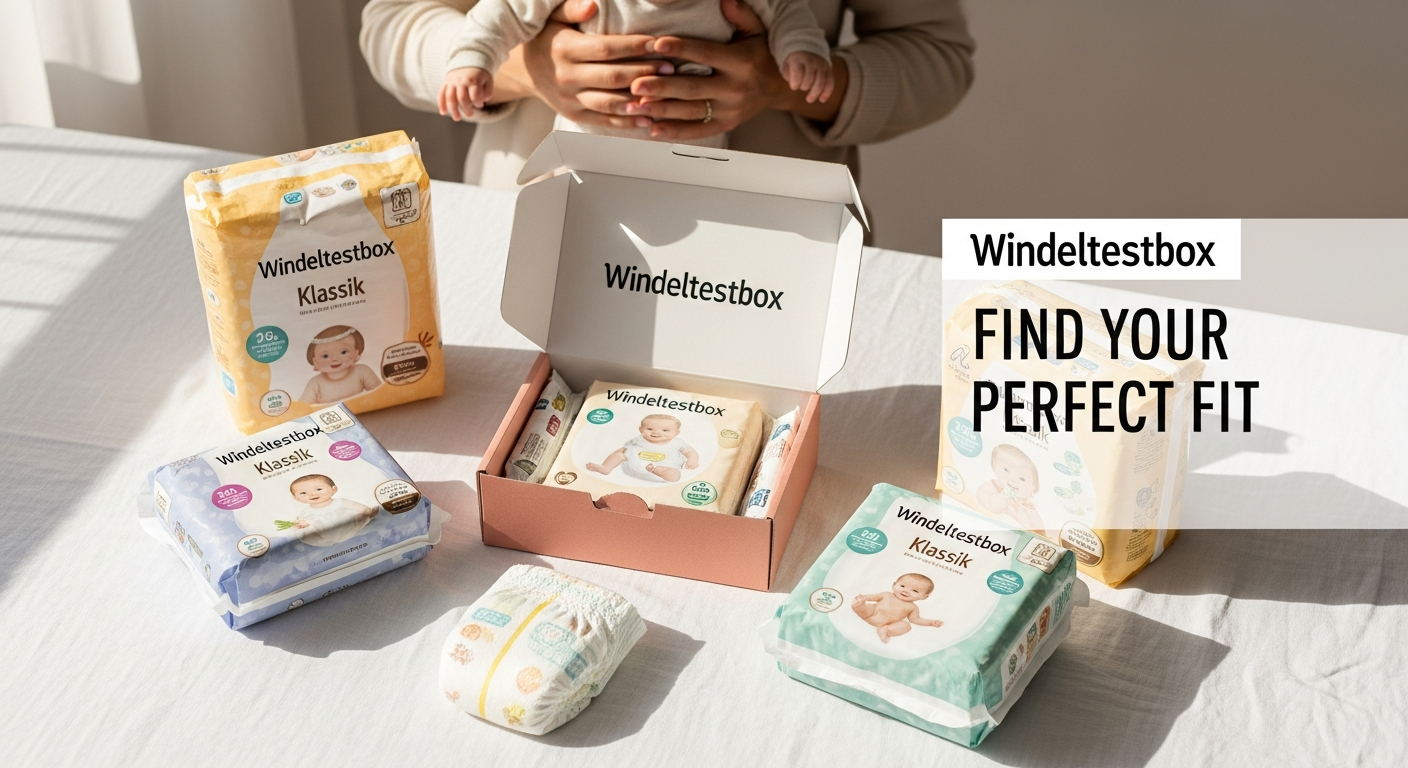Windeltestbox Klassik Box diaper sampler package with 40 diapers from 10 premium German brands