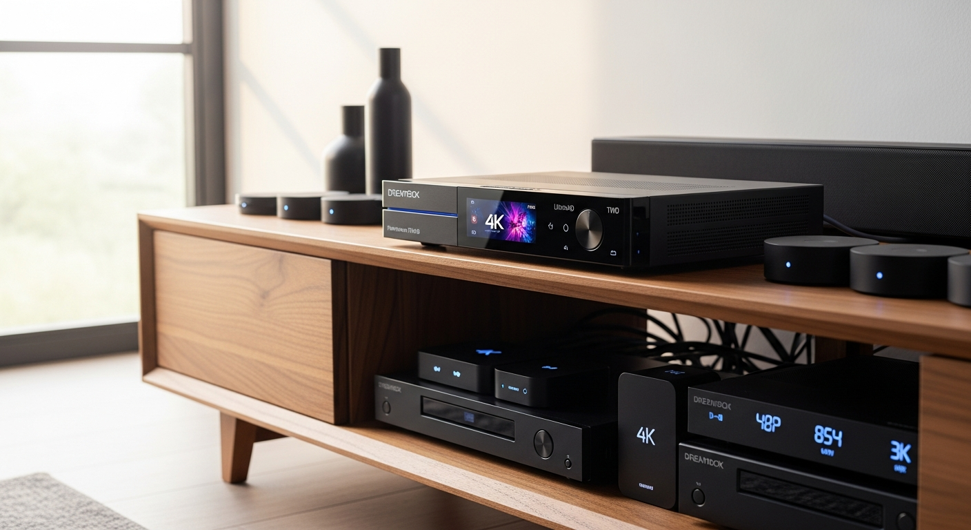 Dreambox TWO UltraHD 4K Satellite Receiver with dual tuners and passive cooling design