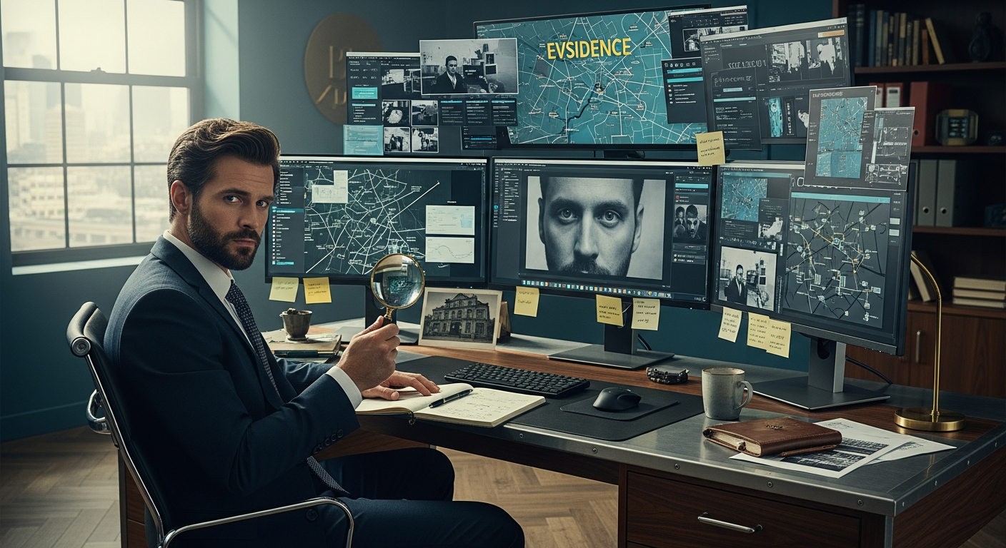 Mysterious Crime online escape game interface showing detective story puzzle and narrative elements